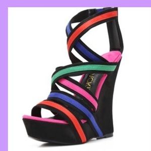 Super cute colorful wedges! New..size 10